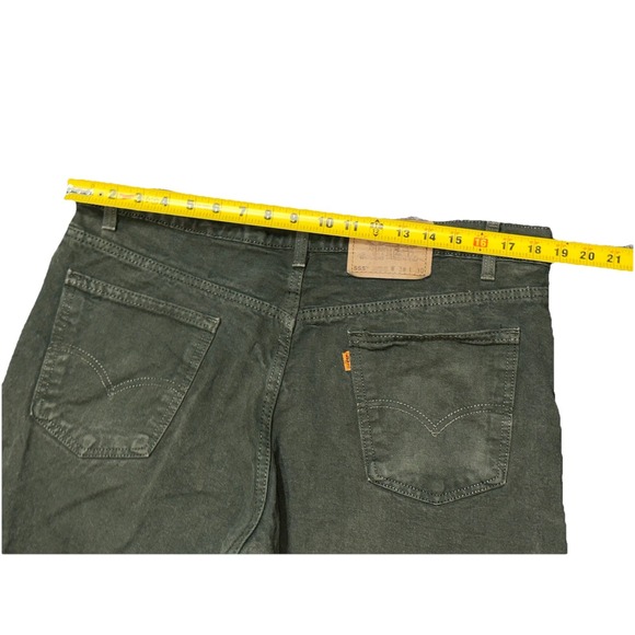 Vintage Levis Orange‎ Tab 555 Green Denim Jeans made in USA 38x30 - Picture 8 of 8